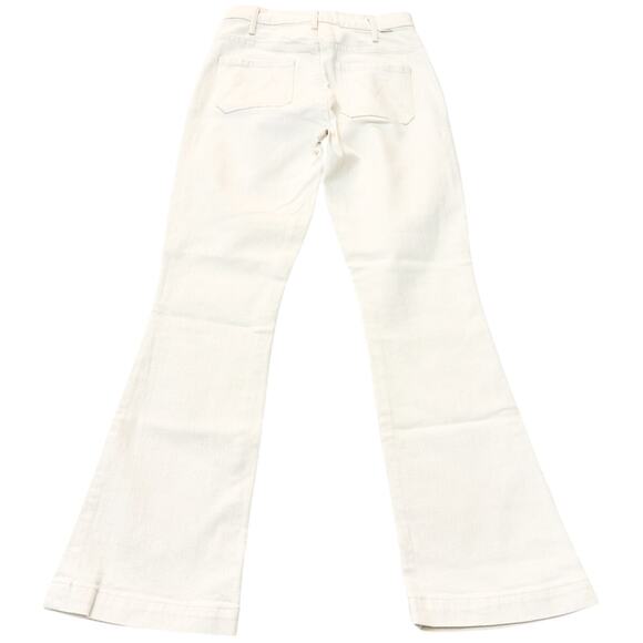 Mother Superior The Hustler Patch Pocket Flood Natural Cream Denim Jeans Size 25 - Picture 3 of 10